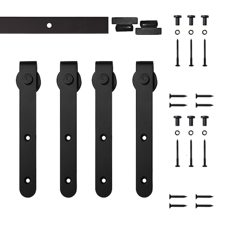 Quiet Glide Soft Close 48" Black Hook Mini Double Barn Door Hardware NT.1310.01.08-48-2-SC